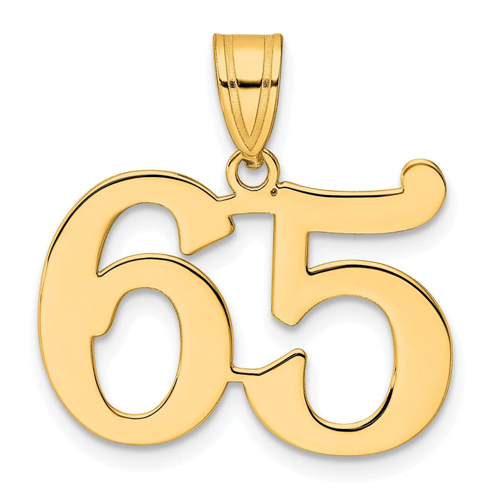 Lovely Rita's Pendants & Charms 14k Yellow Gold Polished Finish Number 65 Charm Pendant