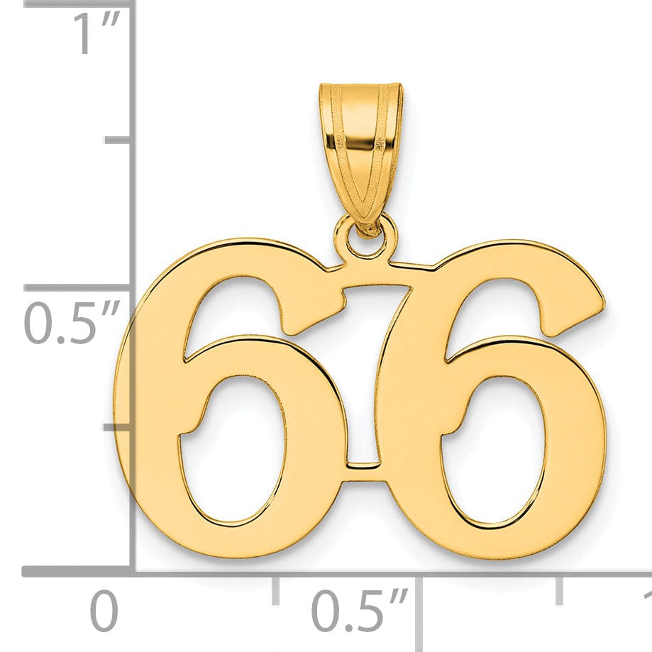 Lovely Rita's Pendants & Charms 14k Yellow Gold Polished Finish Number 66 Charm Pendant