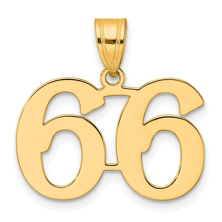 Lovely Rita's Pendants & Charms 14k Yellow Gold Polished Finish Number 66 Charm Pendant