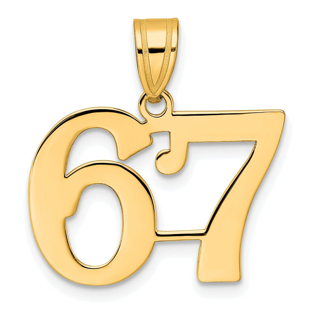 Lovely Rita's Pendants & Charms 14k Yellow Gold Polished Finish Number 67 Charm Pendant