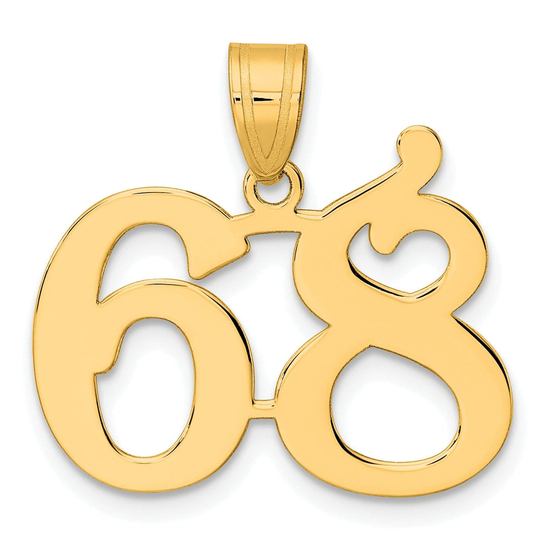 Lovely Rita's Pendants & Charms 14k Yellow Gold Polished Finish Number 68 Charm Pendant