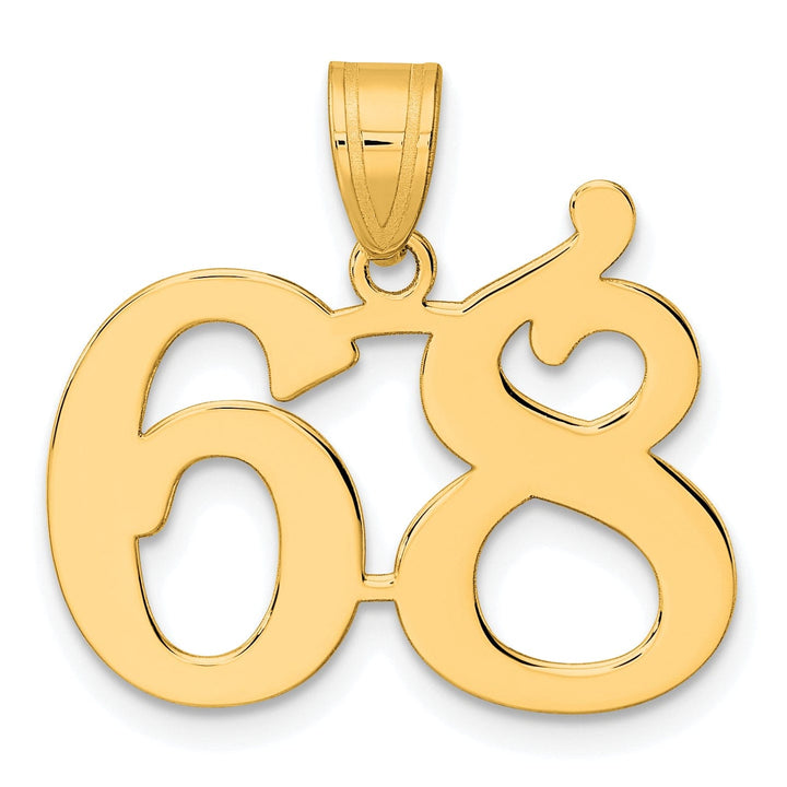 Lovely Rita's Pendants & Charms 14k Yellow Gold Polished Finish Number 68 Charm Pendant