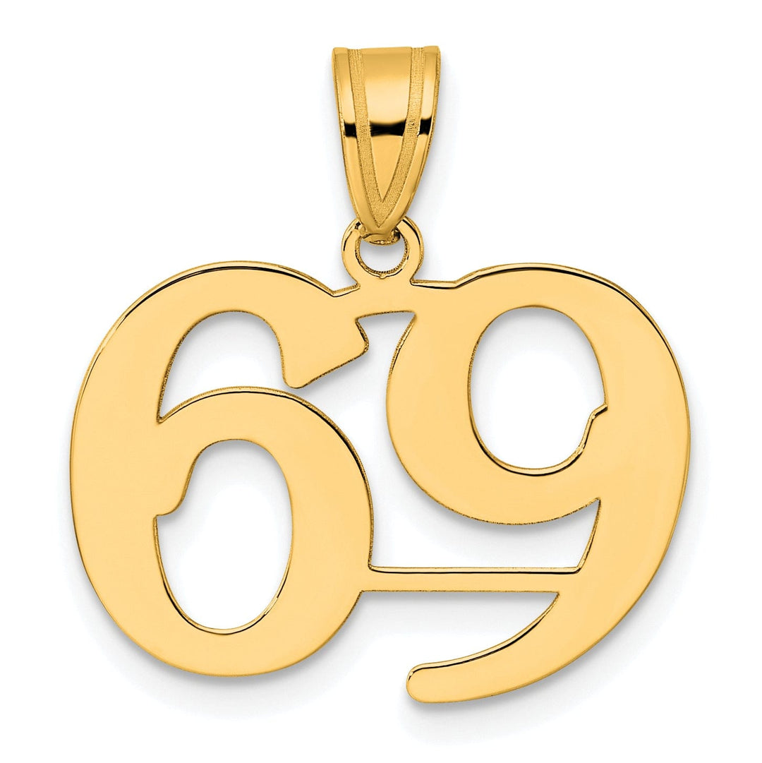 Lovely Rita's Pendants & Charms 14k Yellow Gold Polished Finish Number 69 Charm Pendant