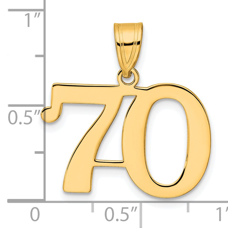 Lovely Rita's Pendants & Charms 14k Yellow Gold Polished Finish Number 70 Charm Pendant