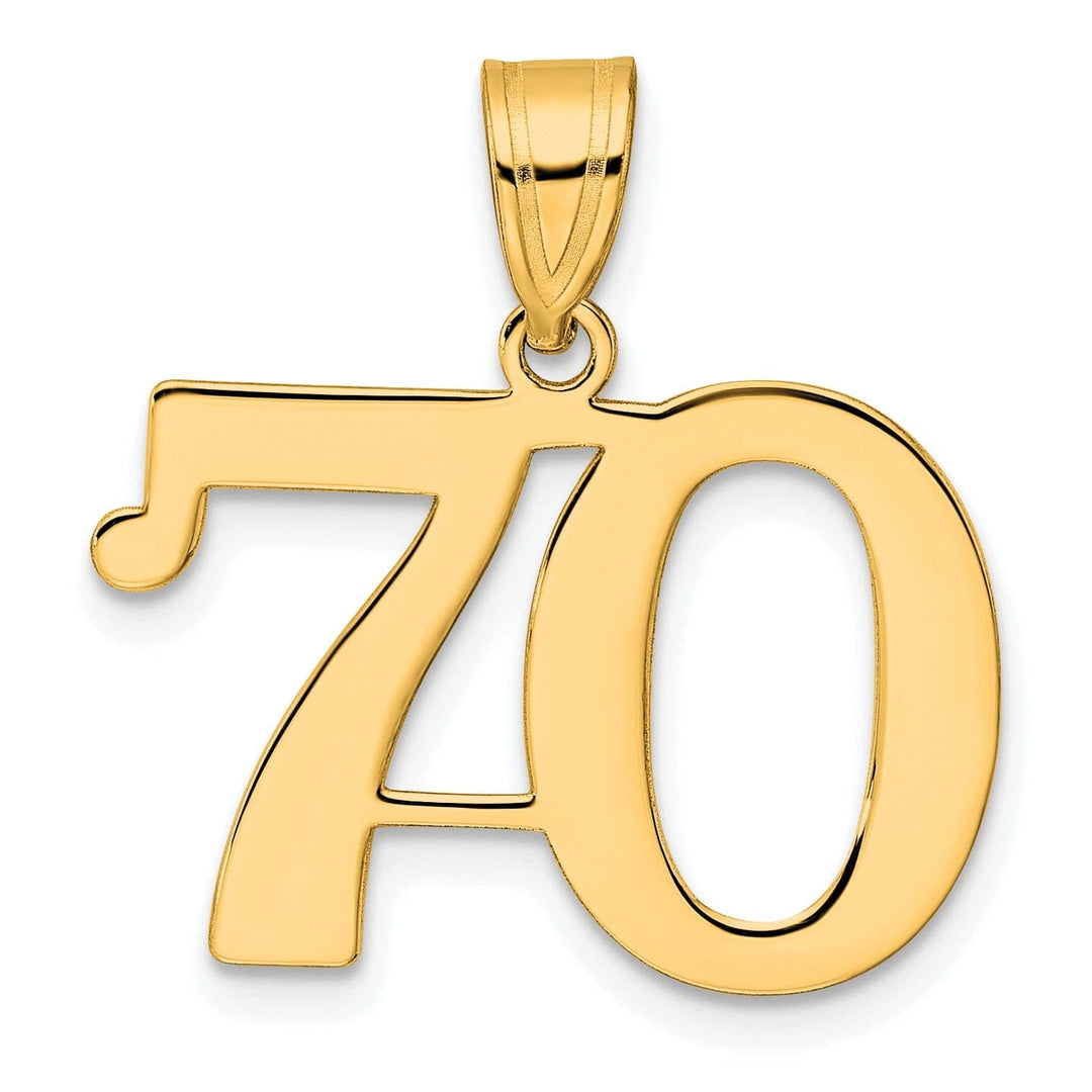 Lovely Rita's Pendants & Charms 14k Yellow Gold Polished Finish Number 70 Charm Pendant
