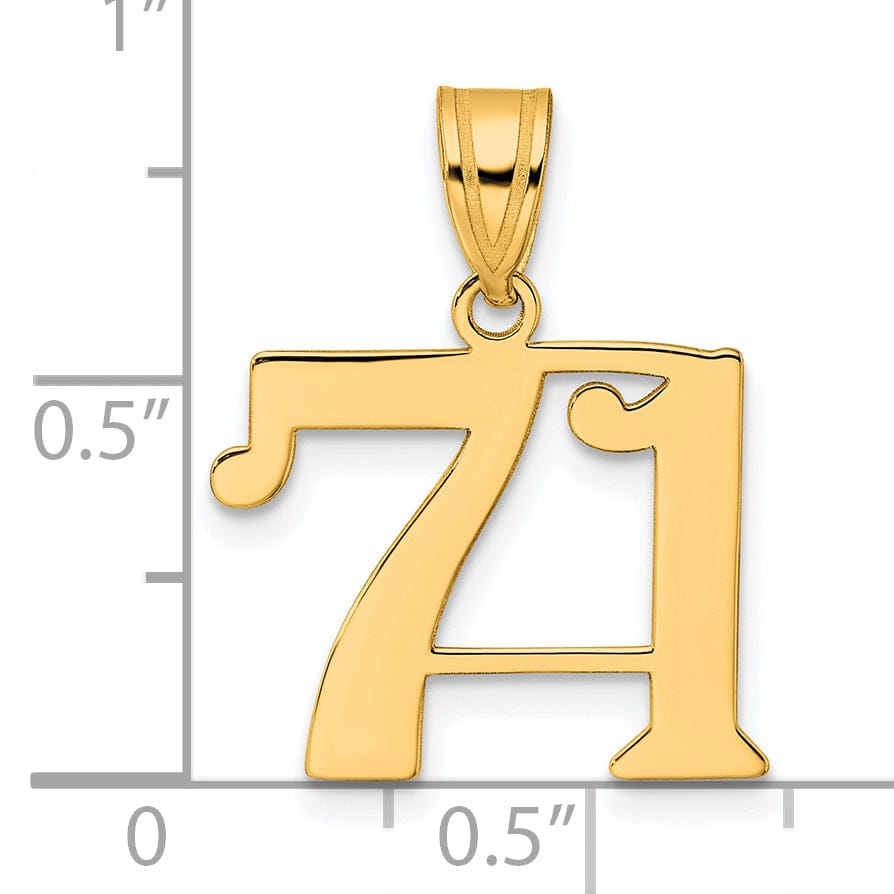 Lovely Rita's Pendants & Charms 14k Yellow Gold Polished Finish Number 71 Charm Pendant