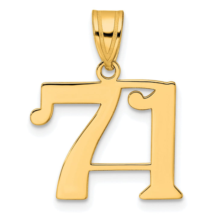 Lovely Rita's Pendants & Charms 14k Yellow Gold Polished Finish Number 71 Charm Pendant