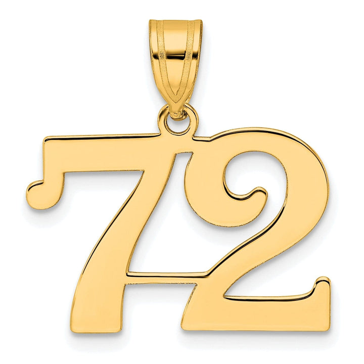Lovely Rita's Pendants & Charms 14k Yellow Gold Polished Finish Number 72 Charm Pendant