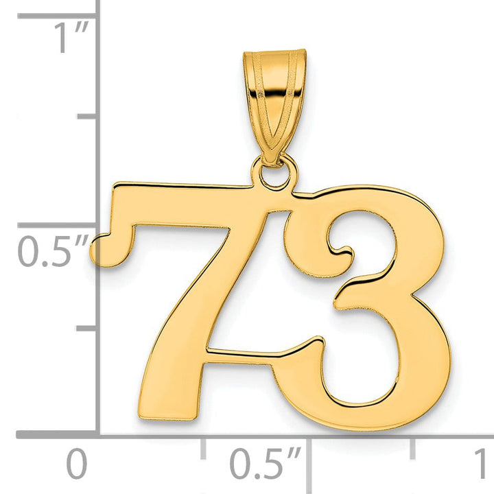 Lovely Rita's Pendants & Charms 14k Yellow Gold Polished Finish Number 73 Charm Pendant