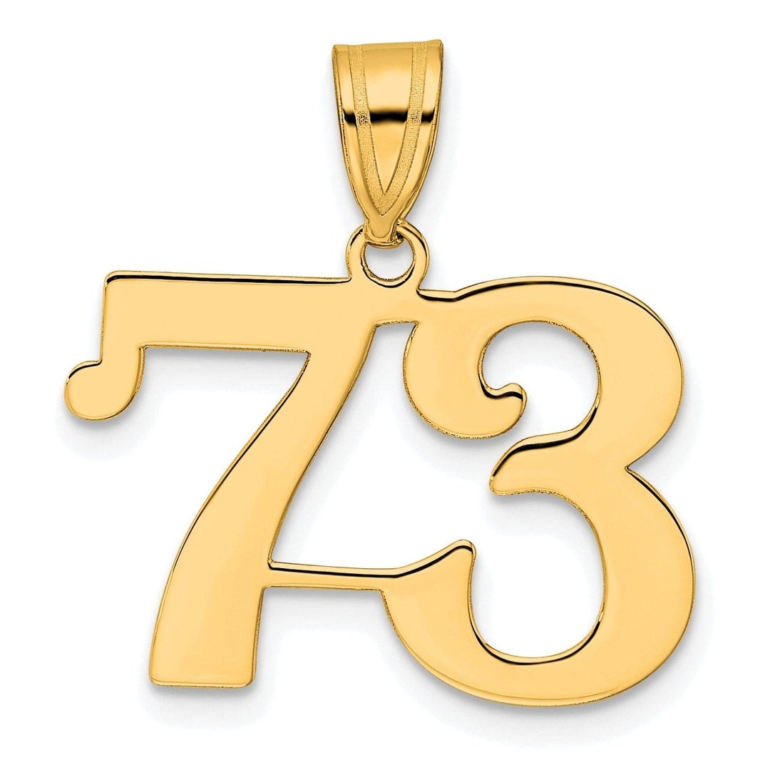Lovely Rita's Pendants & Charms 14k Yellow Gold Polished Finish Number 73 Charm Pendant