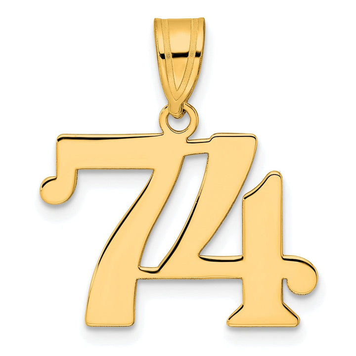 Lovely Rita's Pendants & Charms 14k Yellow Gold Polished Finish Number 74 Charm Pendant