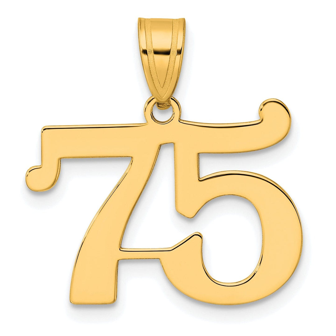 Lovely Rita's Pendants & Charms 14k Yellow Gold Polished Finish Number 75 Charm Pendant