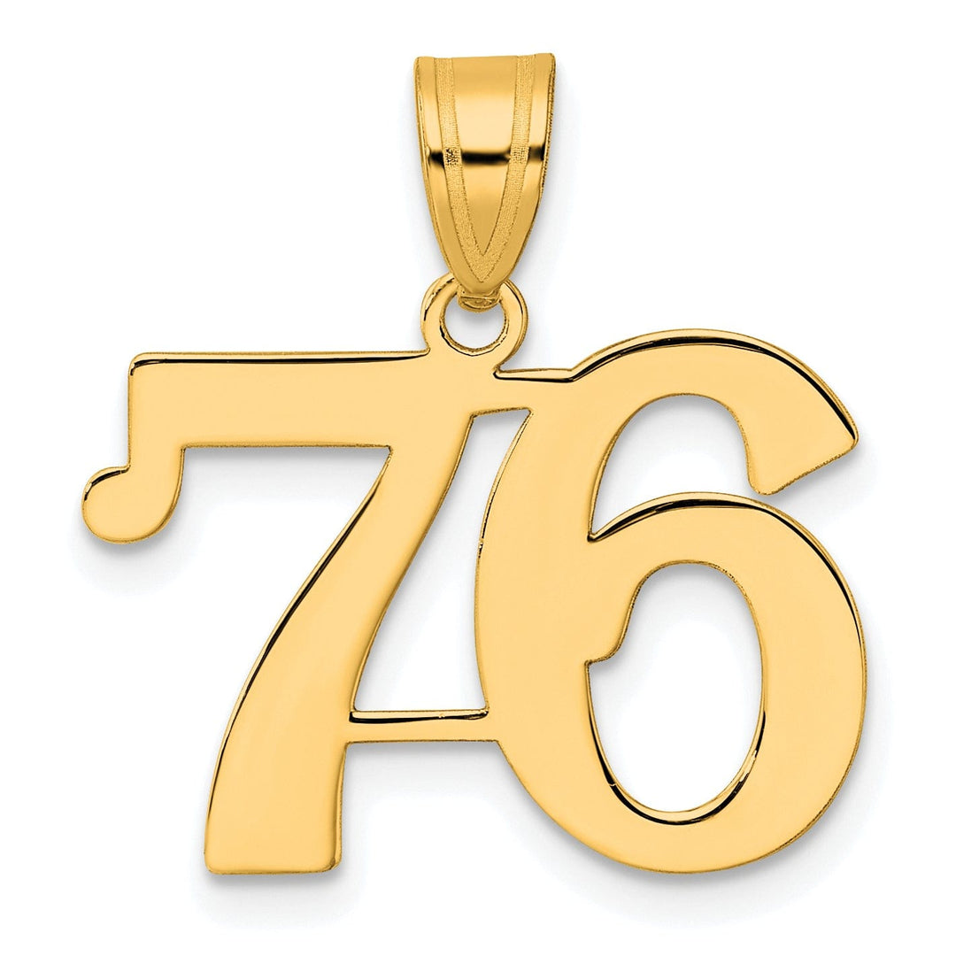 Lovely Rita's Pendants & Charms 14k Yellow Gold Polished Finish Number 76 Charm Pendant