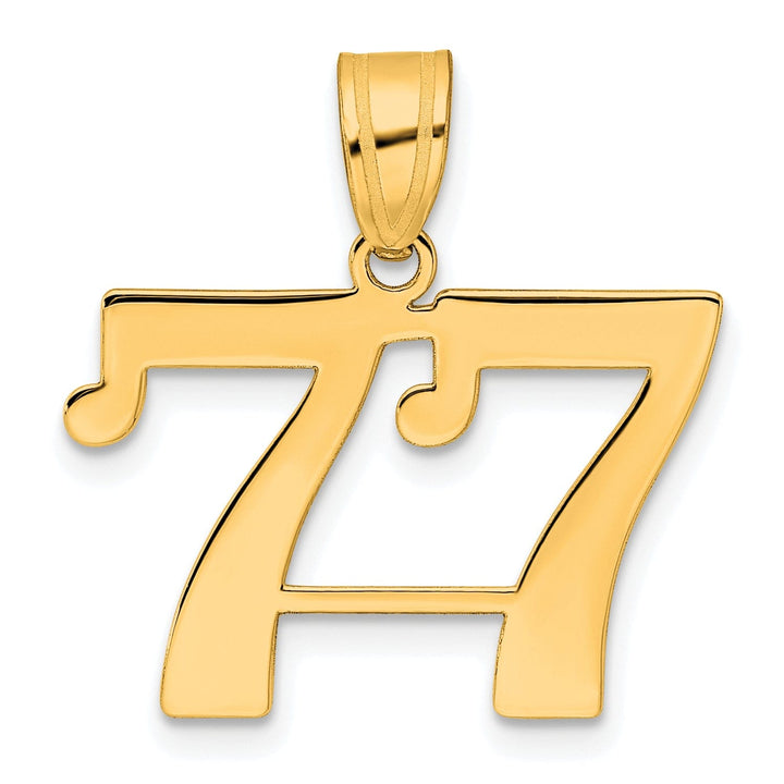 Lovely Rita's Pendants & Charms 14k Yellow Gold Polished Finish Number 77 Charm Pendant
