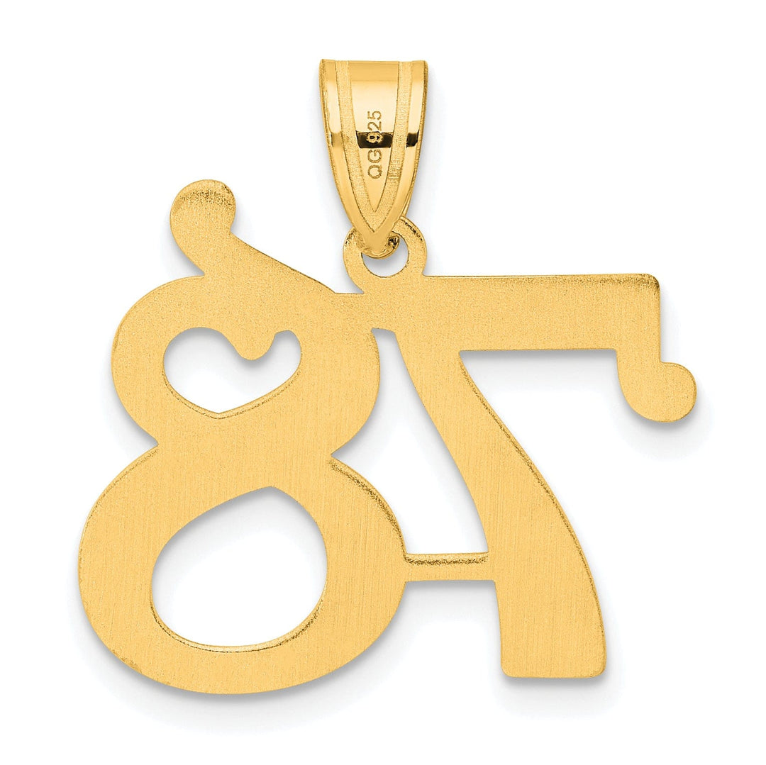 Lovely Rita's Pendants & Charms 14k Yellow Gold Polished Finish Number 78 Charm Pendant