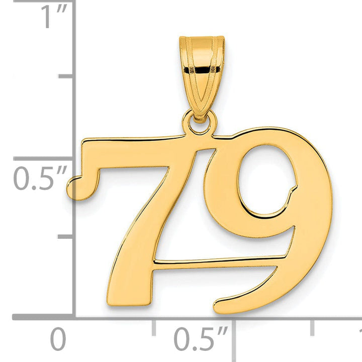 Lovely Rita's Pendants & Charms 14k Yellow Gold Polished Finish Number 79 Charm Pendant
