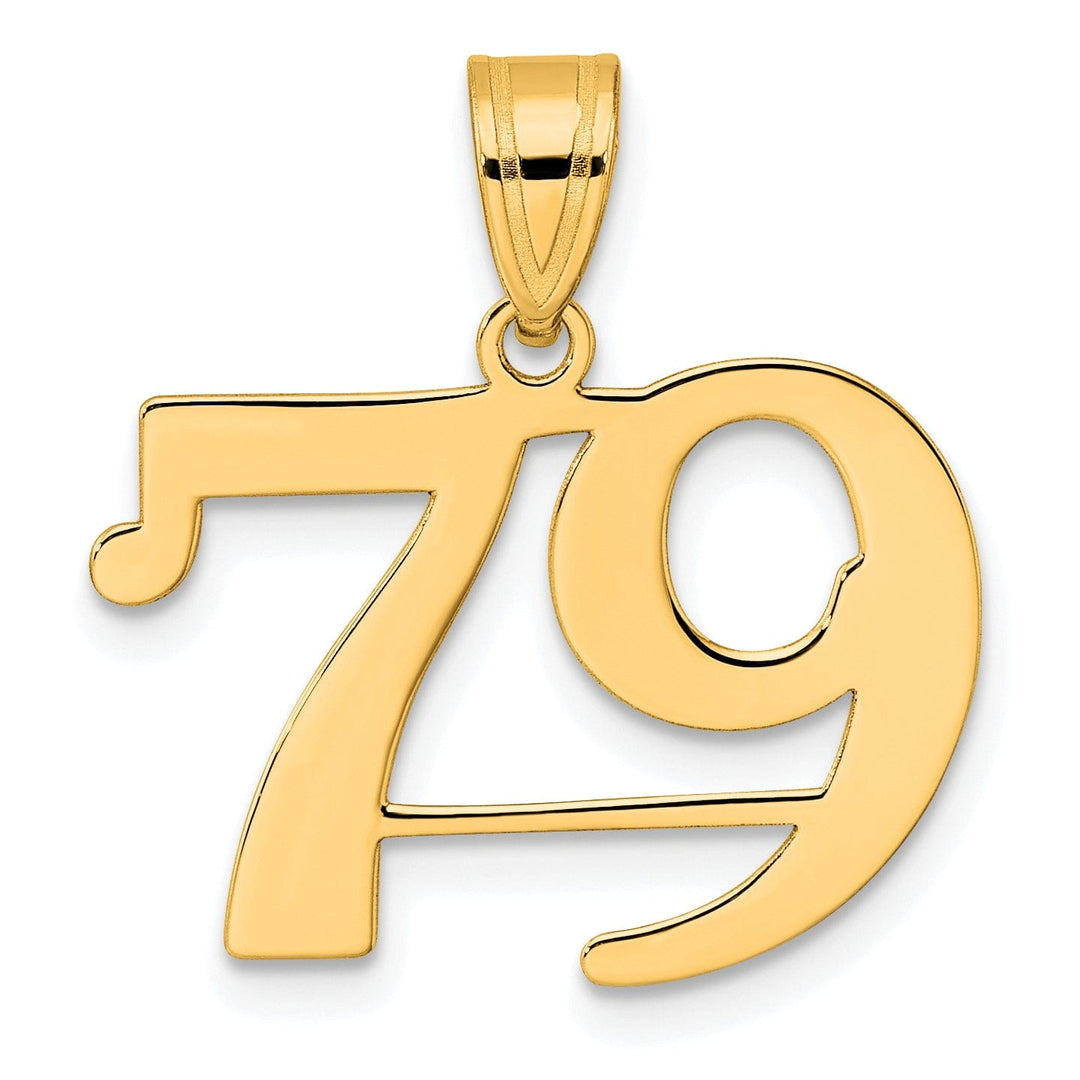 Lovely Rita's Pendants & Charms 14k Yellow Gold Polished Finish Number 79 Charm Pendant