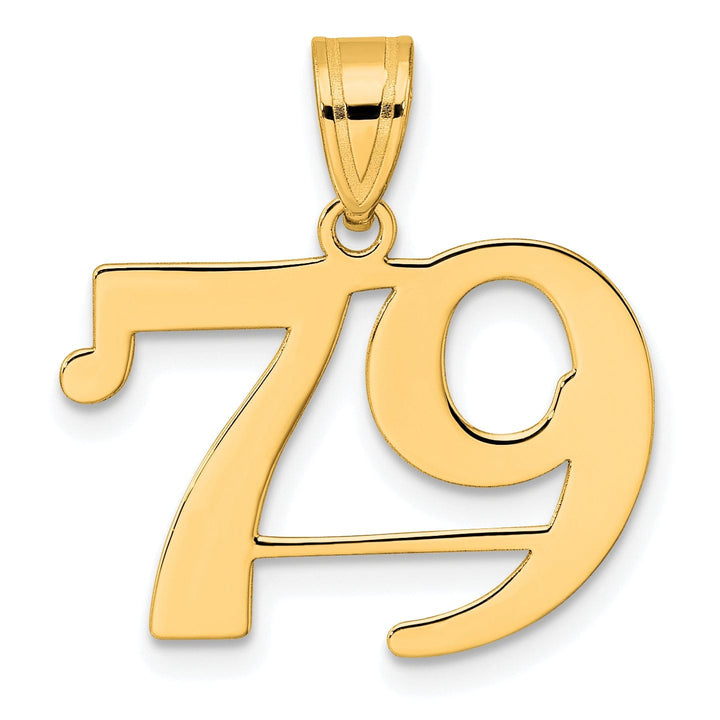 Lovely Rita's Pendants & Charms 14k Yellow Gold Polished Finish Number 79 Charm Pendant
