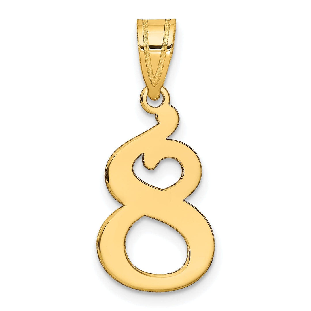 Lovely Rita's Pendants & Charms 14k Yellow Gold Polished Finish Number 8 Charm Pendant