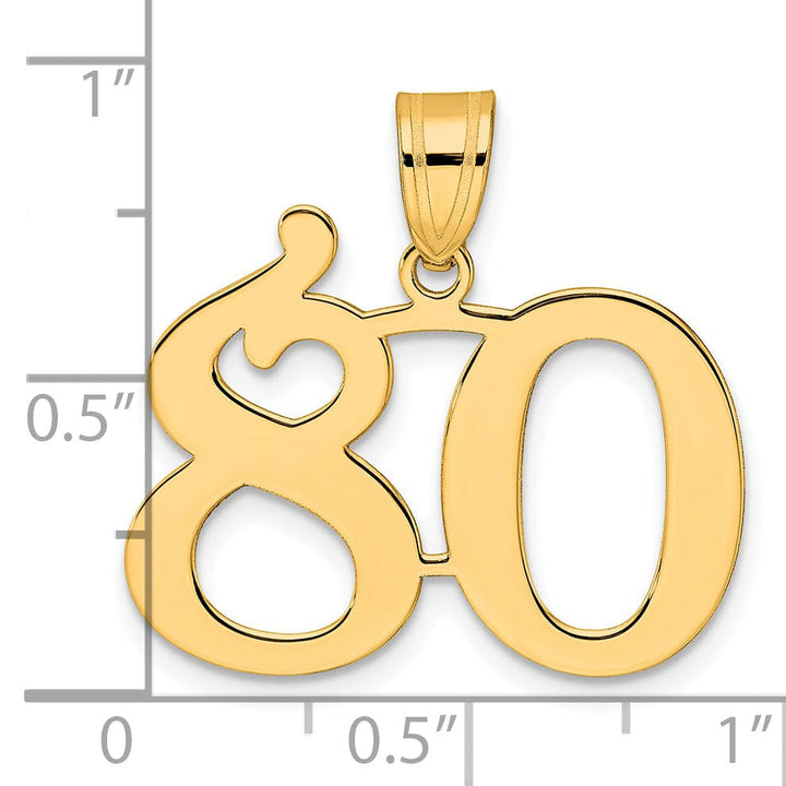 Lovely Rita's Pendants & Charms 14k Yellow Gold Polished Finish Number 80 Charm Pendant