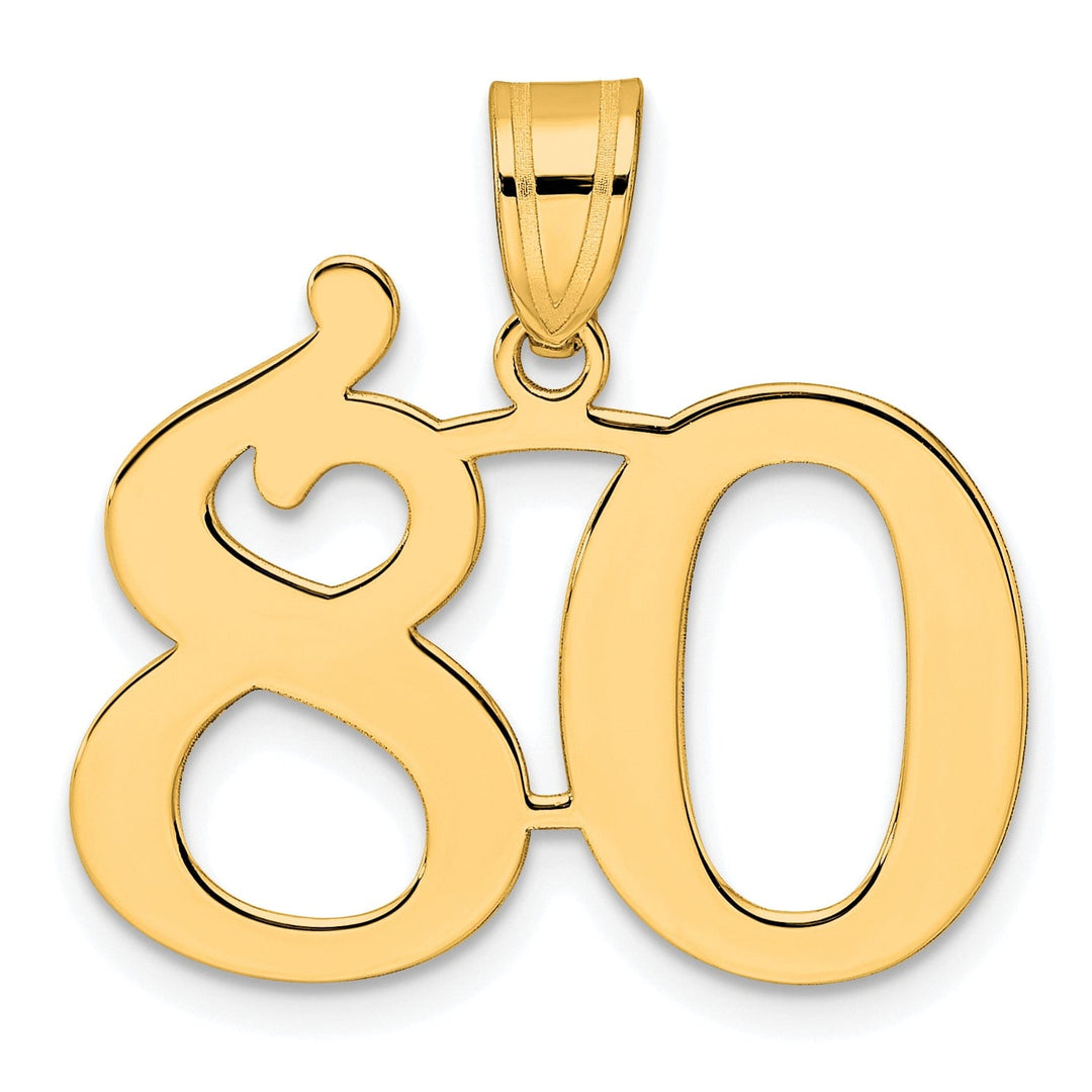 Lovely Rita's Pendants & Charms 14k Yellow Gold Polished Finish Number 80 Charm Pendant