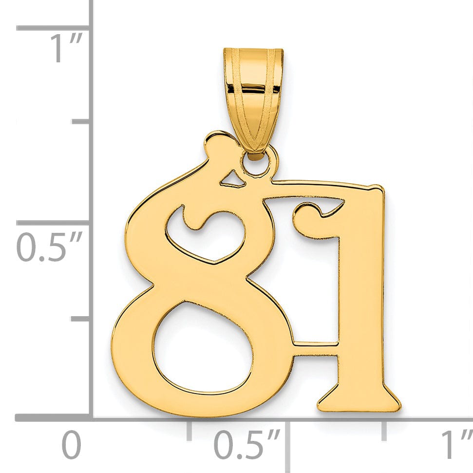 Lovely Rita's Pendants & Charms 14k Yellow Gold Polished Finish Number 81 Charm Pendant