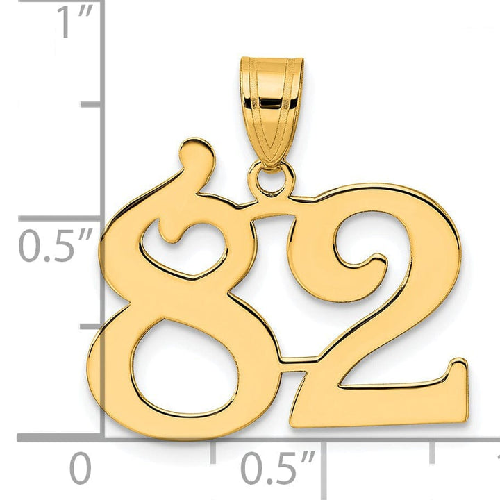 Lovely Rita's Pendants & Charms 14k Yellow Gold Polished Finish Number 82 Charm Pendant
