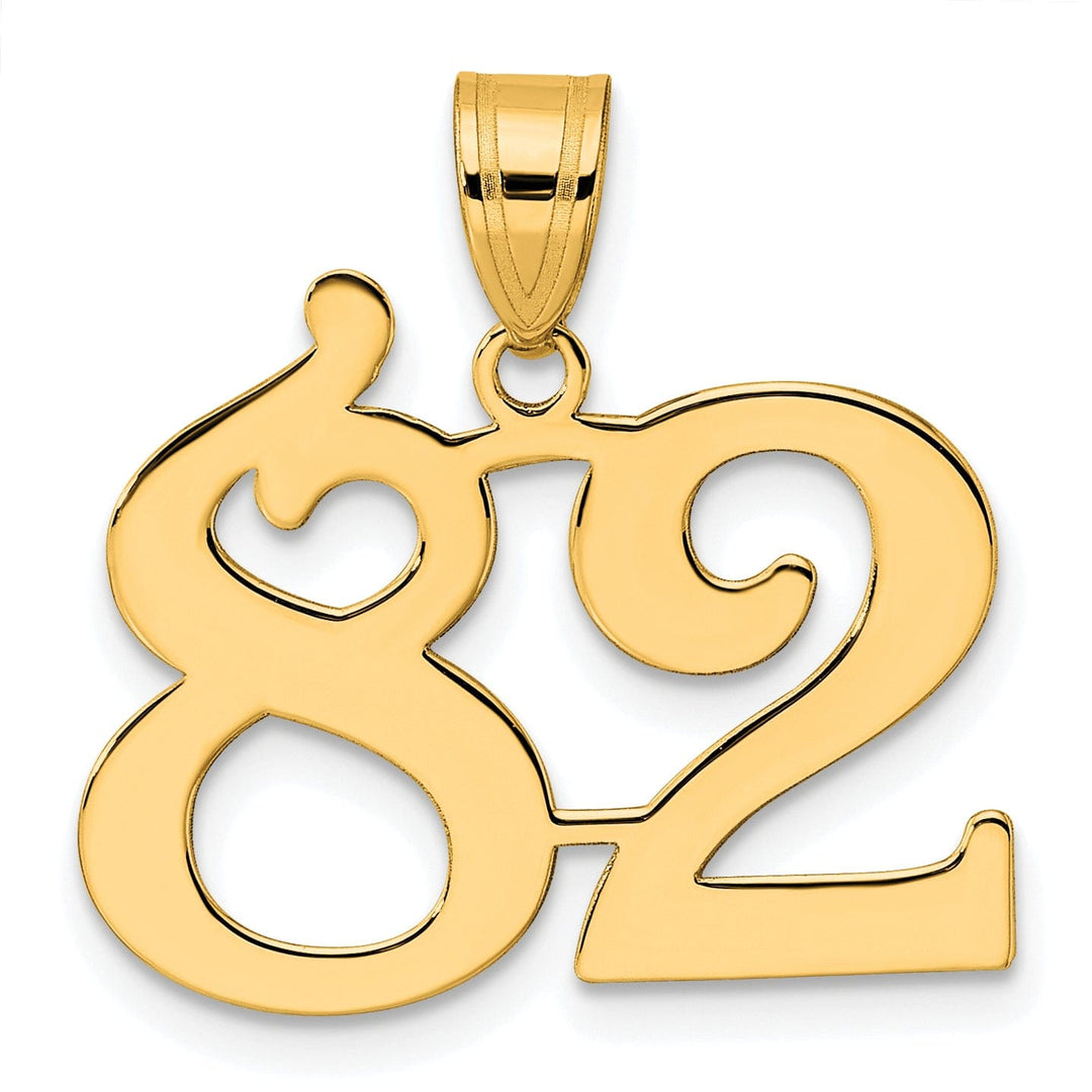 Lovely Rita's Pendants & Charms 14k Yellow Gold Polished Finish Number 82 Charm Pendant