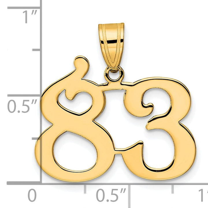 Lovely Rita's Pendants & Charms 14k Yellow Gold Polished Finish Number 83 Charm Pendant