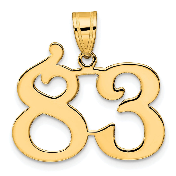 Lovely Rita's Pendants & Charms 14k Yellow Gold Polished Finish Number 83 Charm Pendant