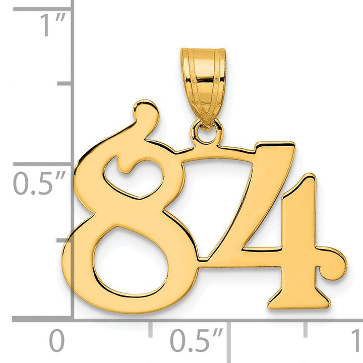 Lovely Rita's Pendants & Charms 14k Yellow Gold Polished Finish Number 84 Charm Pendant
