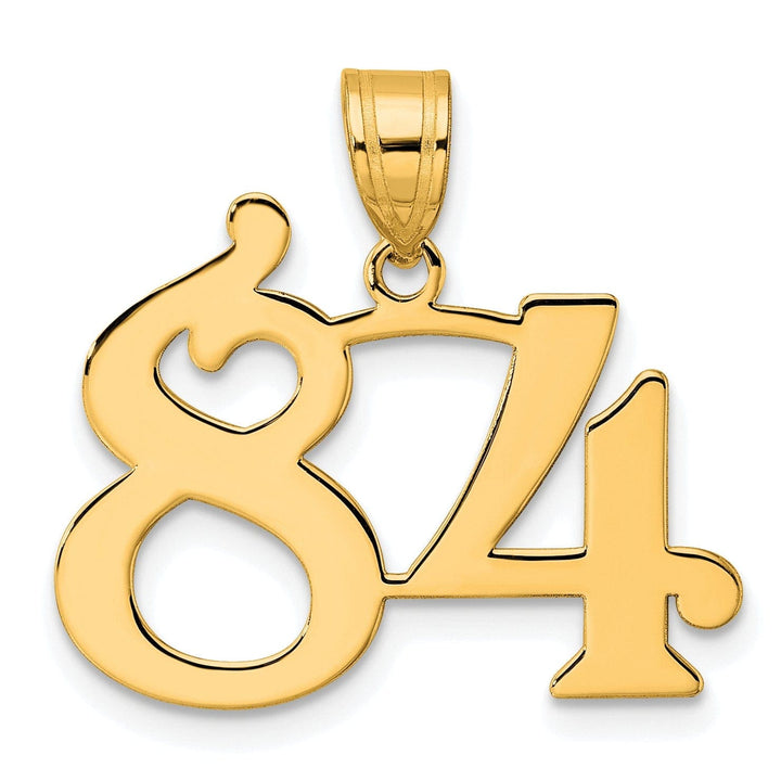 Lovely Rita's Pendants & Charms 14k Yellow Gold Polished Finish Number 84 Charm Pendant