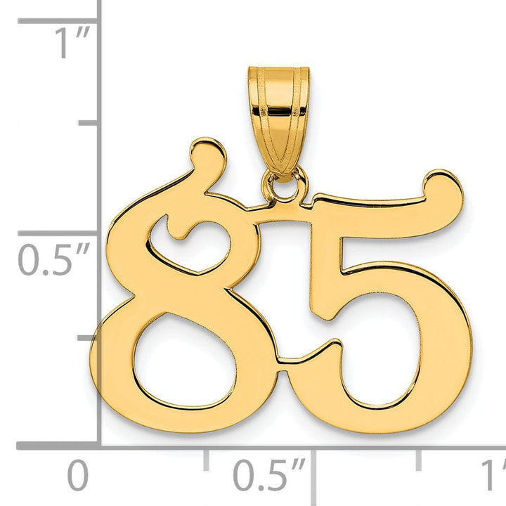 Lovely Rita's Pendants & Charms 14k Yellow Gold Polished Finish Number 85 Charm Pendant