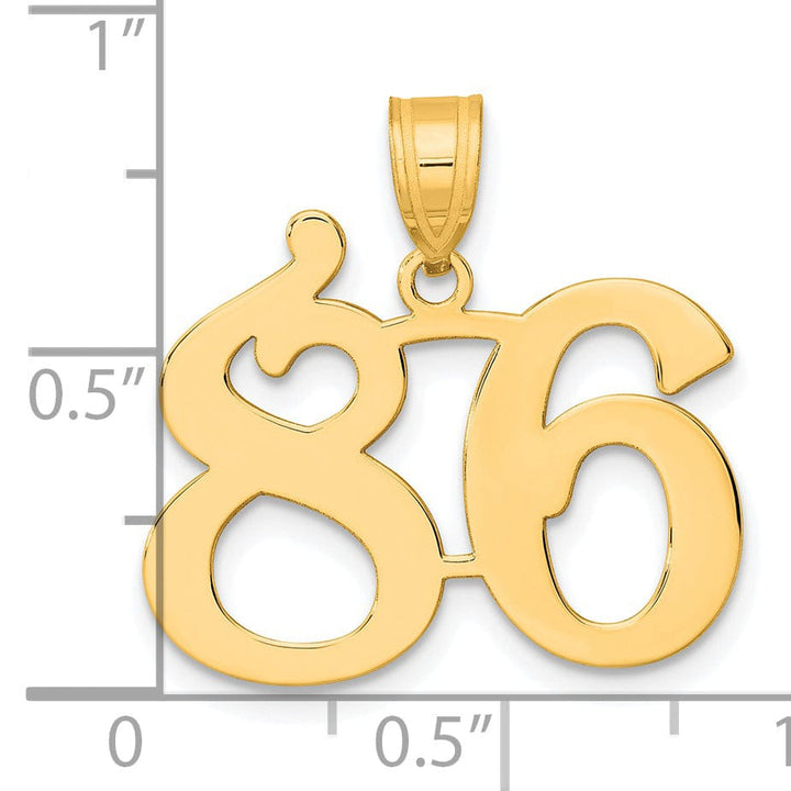 Lovely Rita's Pendants & Charms 14k Yellow Gold Polished Finish Number 86 Charm Pendant