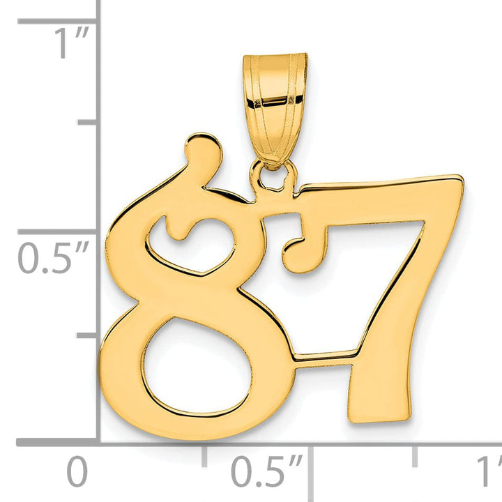 Lovely Rita's Pendants & Charms 14k Yellow Gold Polished Finish Number 87 Charm Pendant
