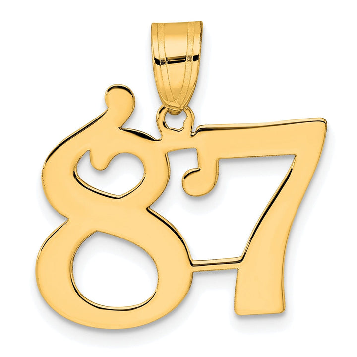 Lovely Rita's Pendants & Charms 14k Yellow Gold Polished Finish Number 87 Charm Pendant