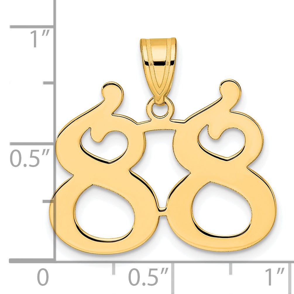 Lovely Rita's Pendants & Charms 14k Yellow Gold Polished Finish Number 88 Charm Pendant
