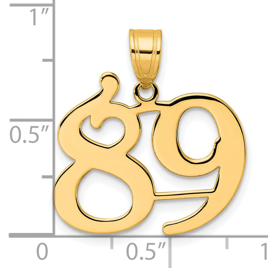 Lovely Rita's Pendants & Charms 14k Yellow Gold Polished Finish Number 89 Charm Pendant