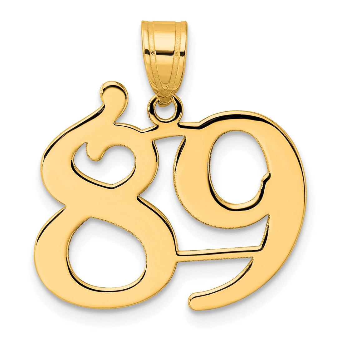 Lovely Rita's Pendants & Charms 14k Yellow Gold Polished Finish Number 89 Charm Pendant