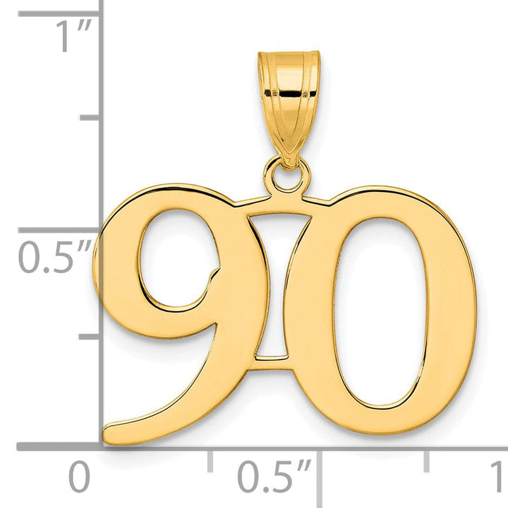 Lovely Rita's Pendants & Charms 14k Yellow Gold Polished Finish Number 90 Charm Pendant