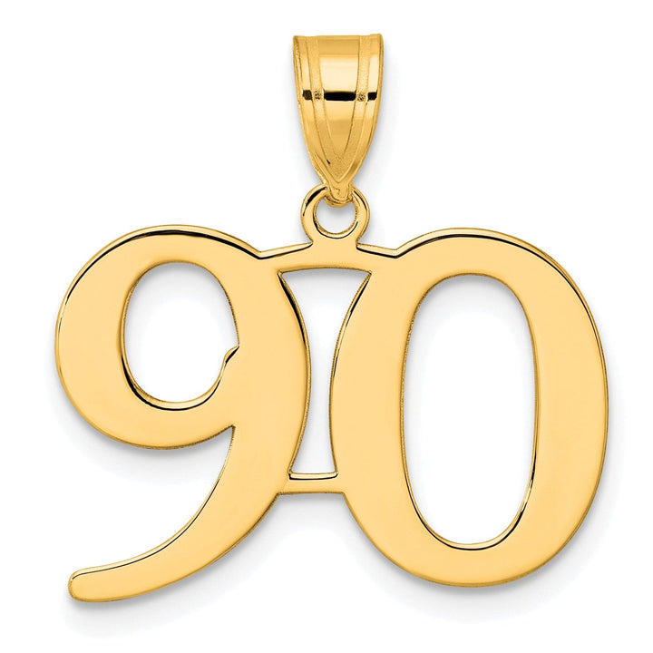 Lovely Rita's Pendants & Charms 14k Yellow Gold Polished Finish Number 90 Charm Pendant