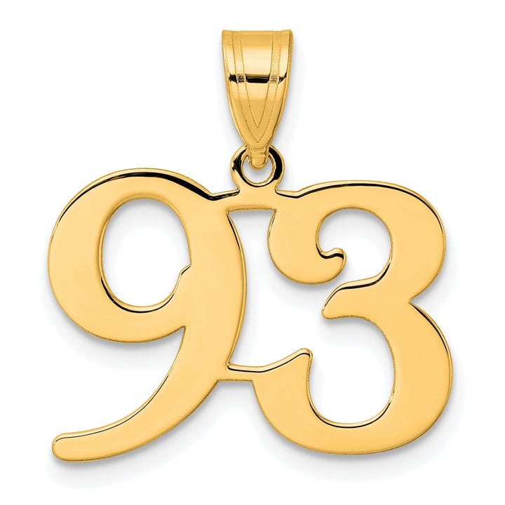 Lovely Rita's Pendants & Charms 14k Yellow Gold Polished Finish Number 93 Charm Pendant