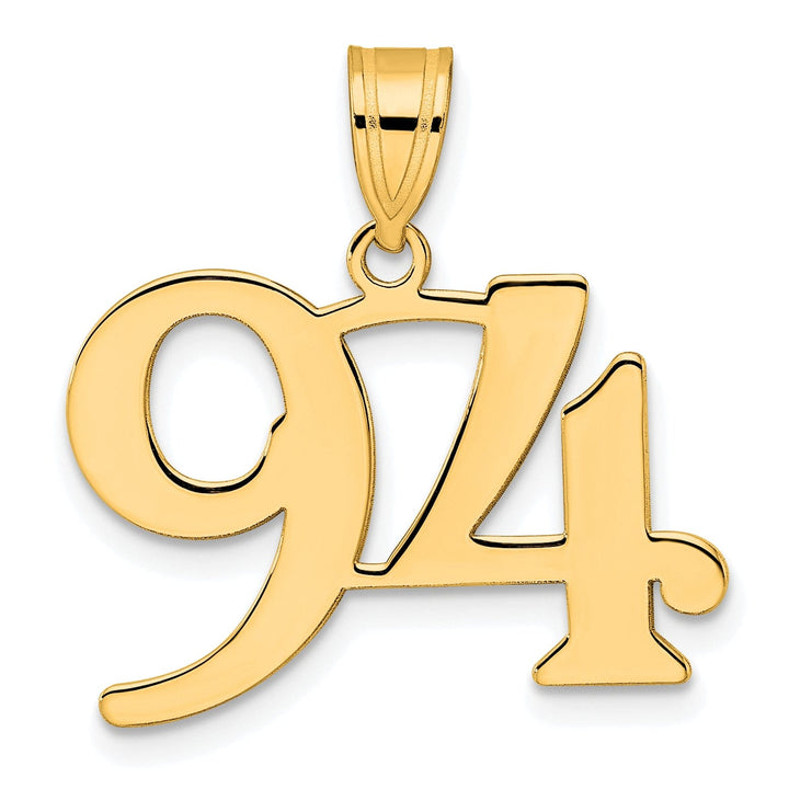 Lovely Rita's Pendants & Charms 14k Yellow Gold Polished Finish Number 94 Charm Pendant