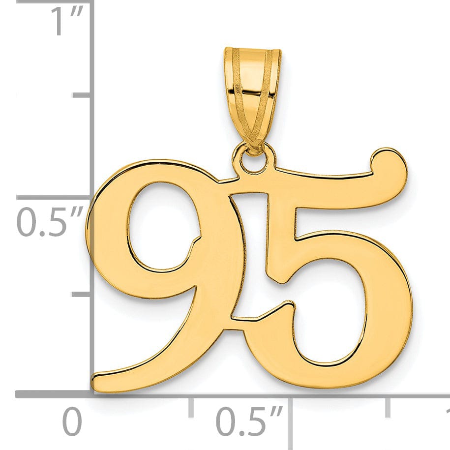 Lovely Rita's Pendants & Charms 14k Yellow Gold Polished Finish Number 95 Charm Pendant