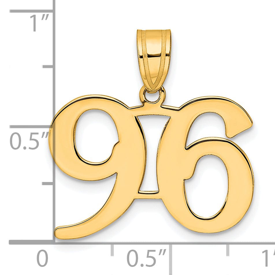Lovely Rita's Pendants & Charms 14k Yellow Gold Polished Finish Number 96 Charm Pendant