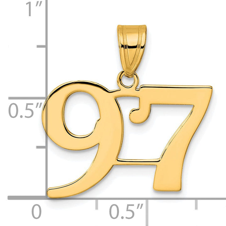 Lovely Rita's Pendants & Charms 14k Yellow Gold Polished Finish Number 97 Charm Pendant