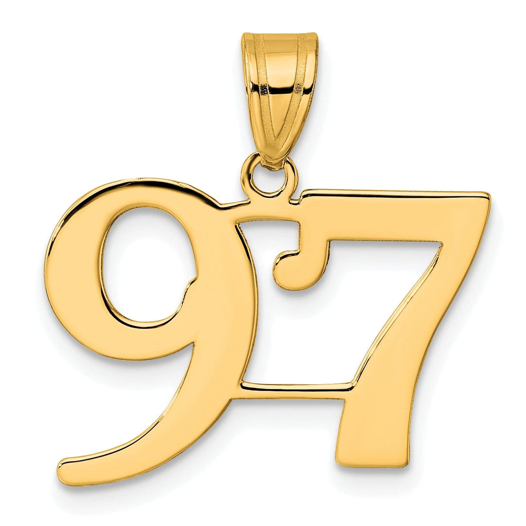 Lovely Rita's Pendants & Charms 14k Yellow Gold Polished Finish Number 97 Charm Pendant