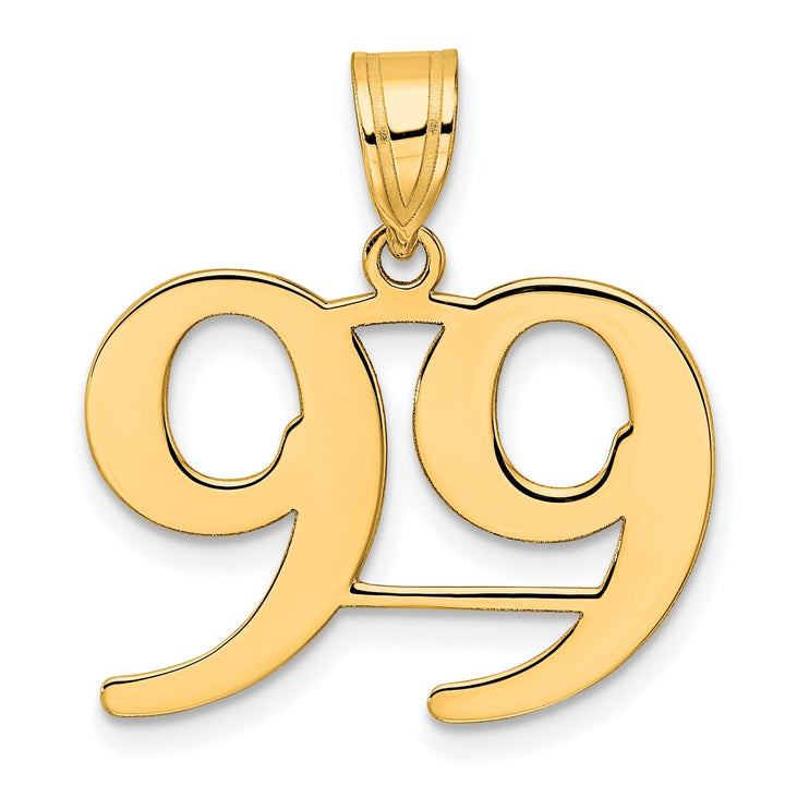 Lovely Rita's Pendants & Charms 14k Yellow Gold Polished Finish Number 99 Charm Pendant