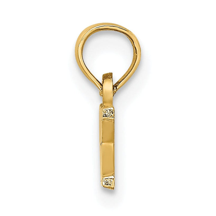 Lovely Rita's Pendants & Charms 14K Yellow Gold Polished Finish OBX Horizontal Shape Design Charm Pendant
