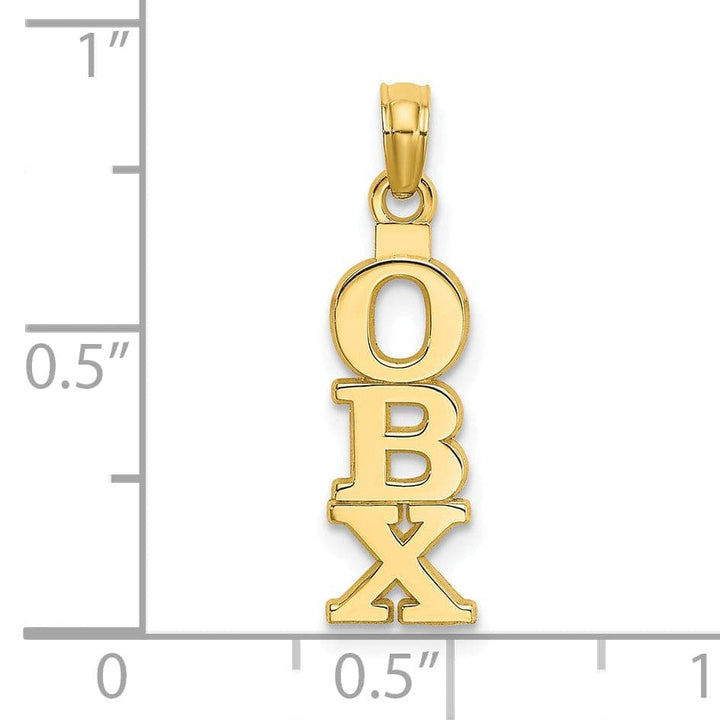 Lovely Rita's Pendants & Charms 14K Yellow Gold Polished Finish OBX (Outer Banks) Vertical Shape Design Charm Pendant